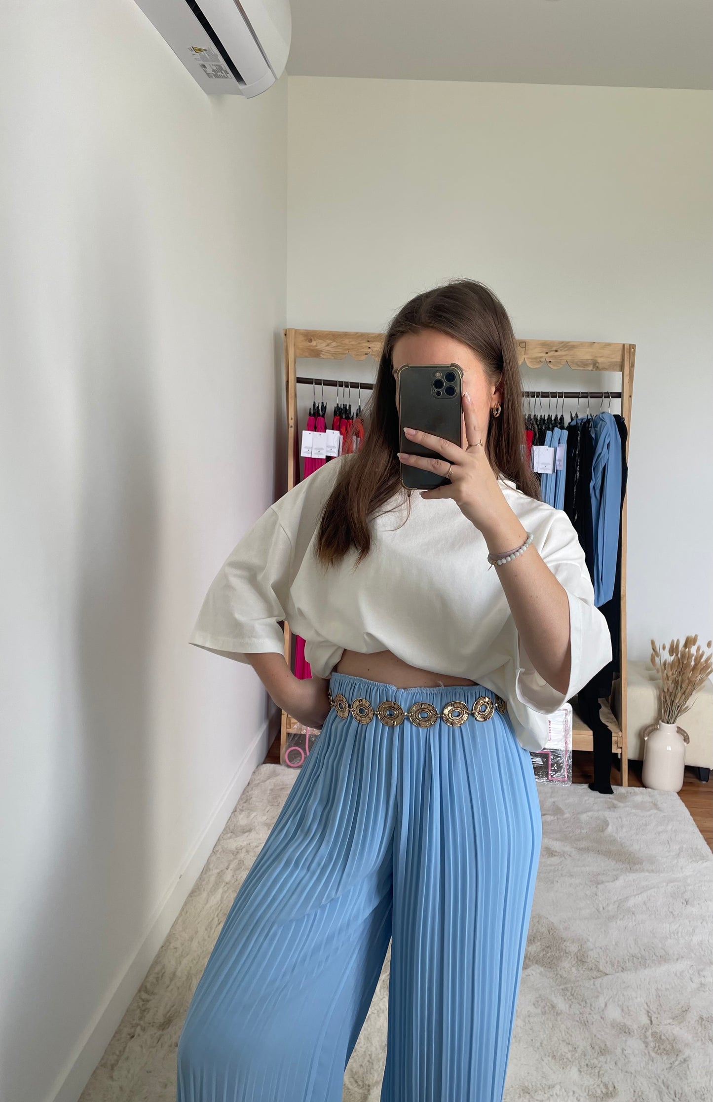 Pantalon plissé - bleu ciel