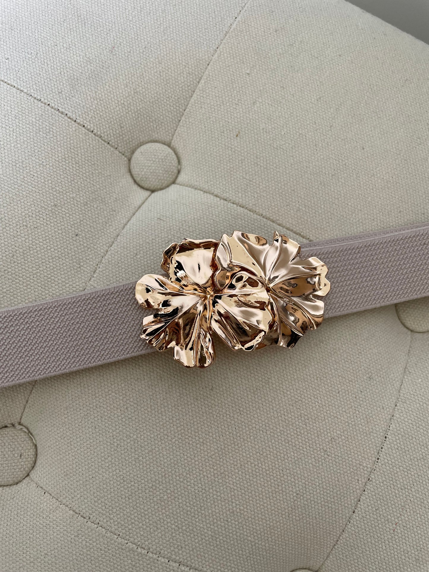 Ceinture fleur - beige