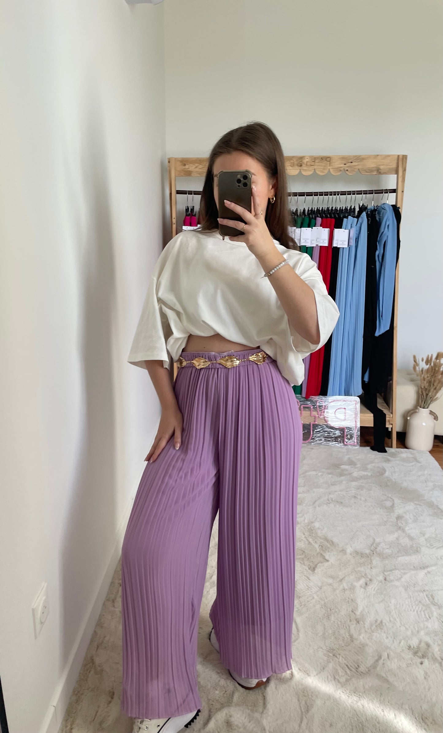 Pantalon plissé - lila