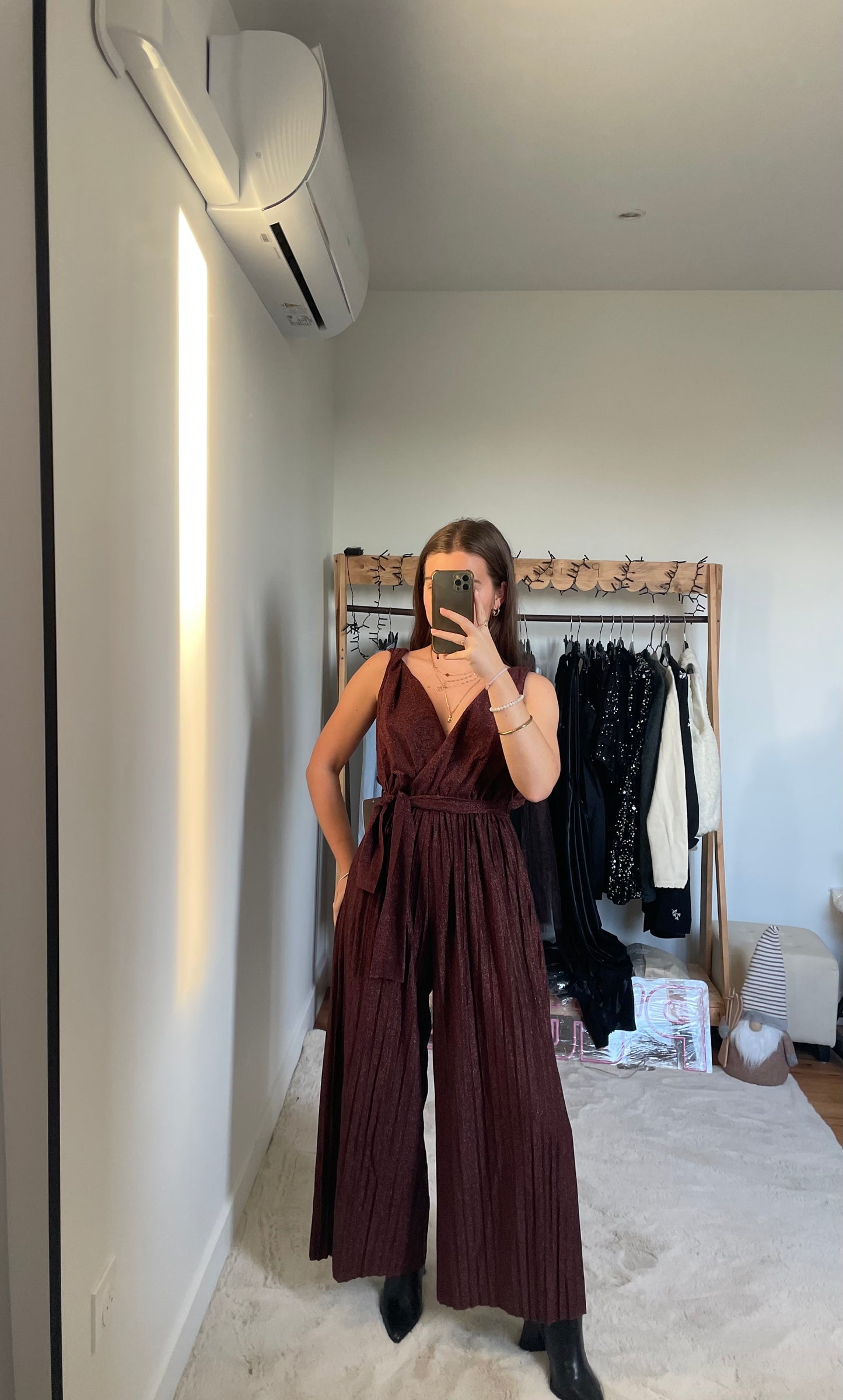 Combi-pantalon à paillettes - Bordeaux