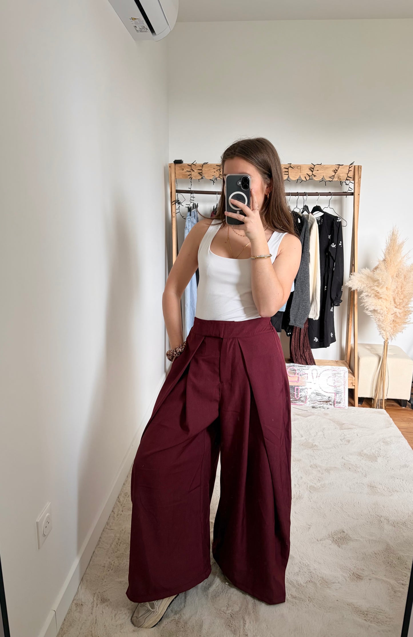 Pantalon à plis - Bordeaux
