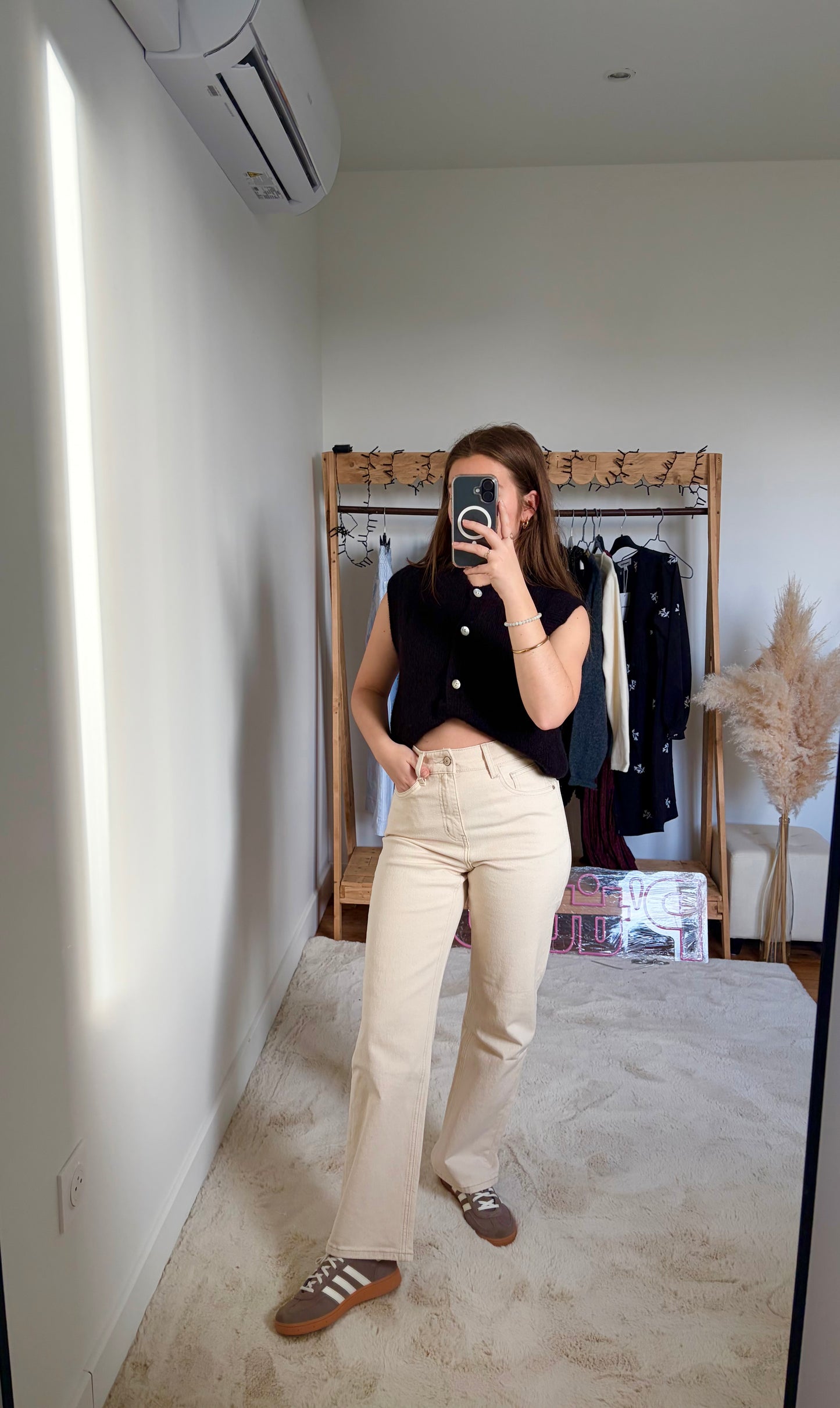 Jean droit - blanc cassé