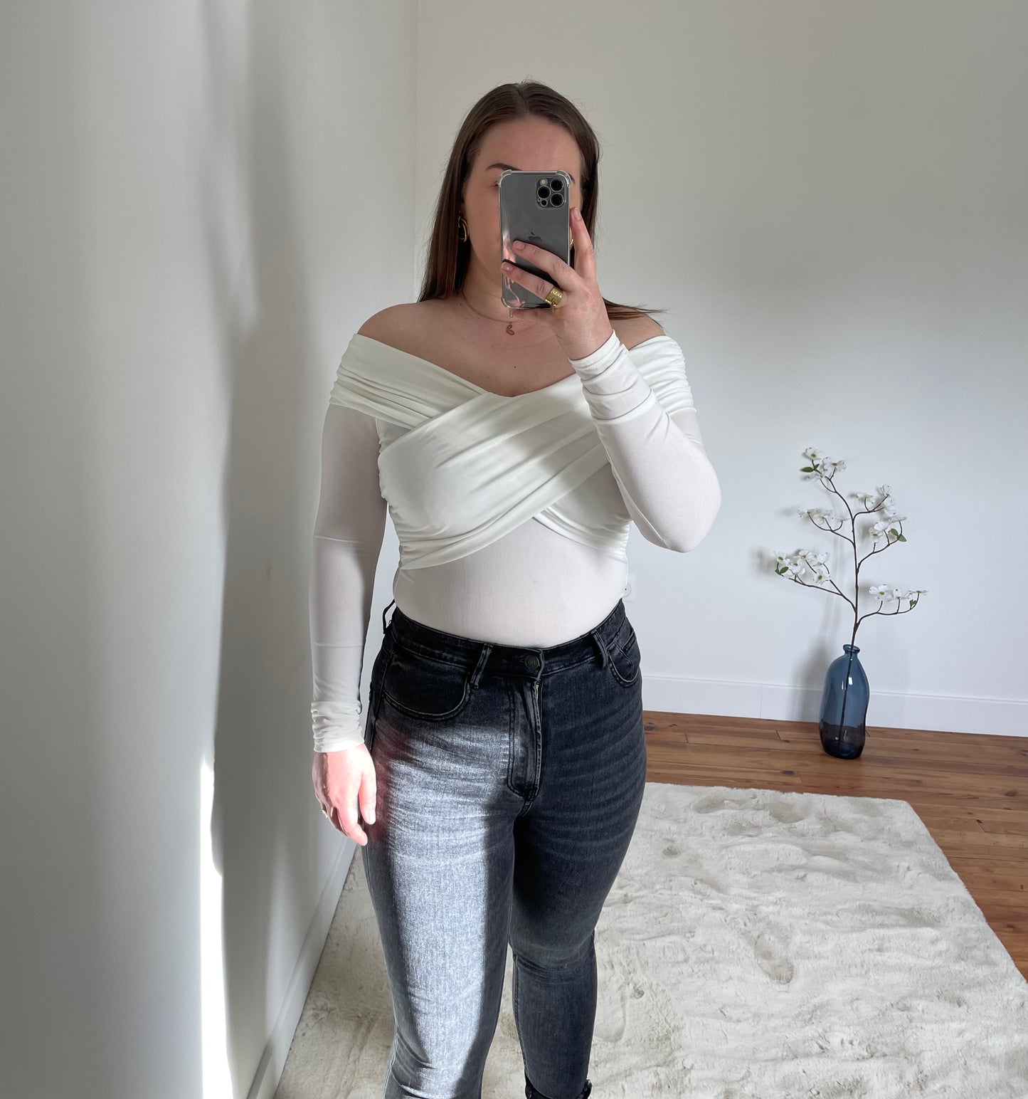 Body épaules dénudées blanc