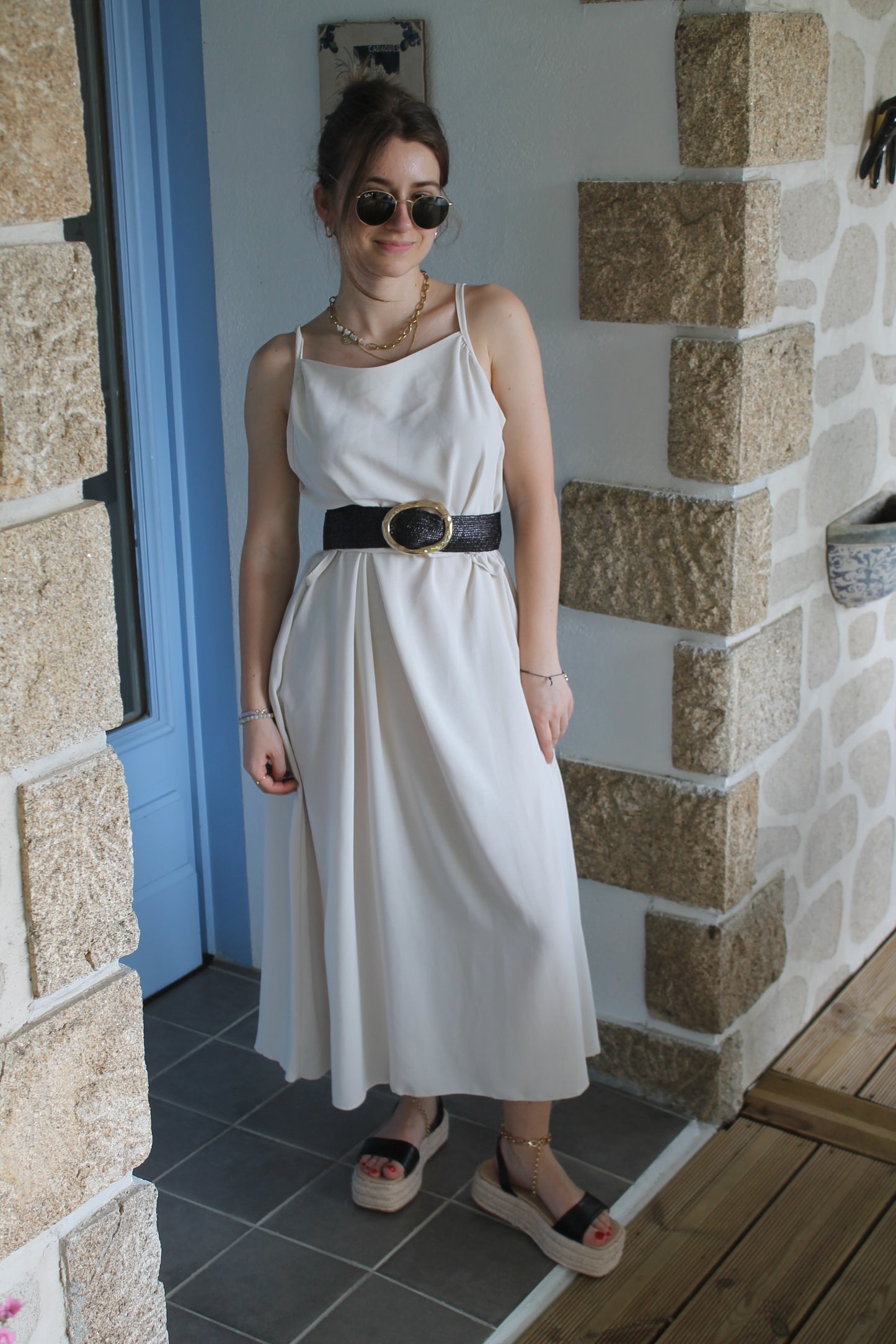 Ceinture paille noire