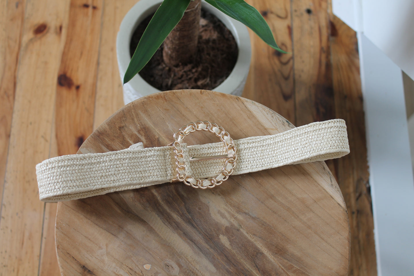 Ceinture paille écrue