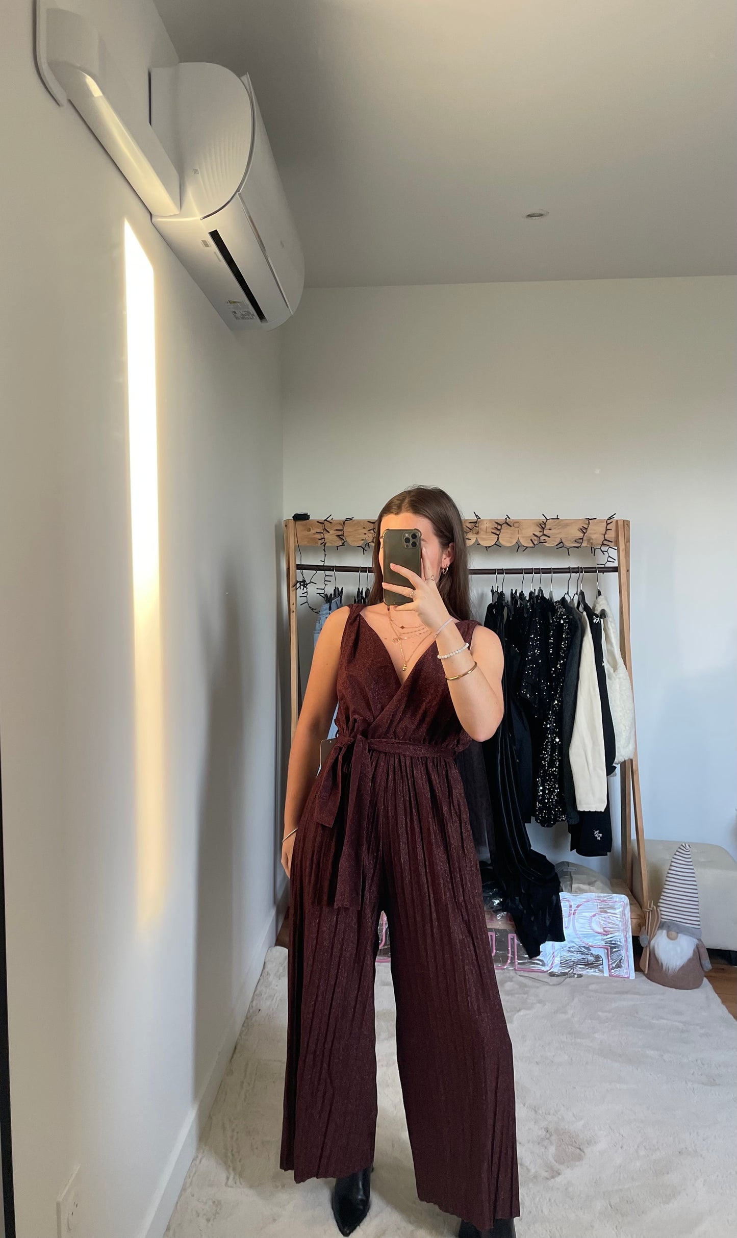 Combi-pantalon à paillettes - Bordeaux