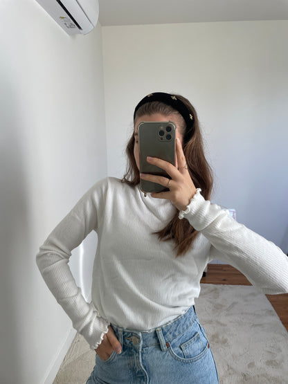 Pull basique blanc
