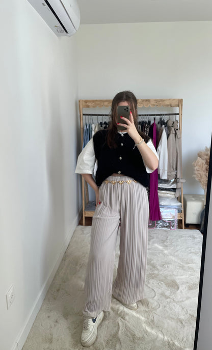 Pantalon plissé - écru