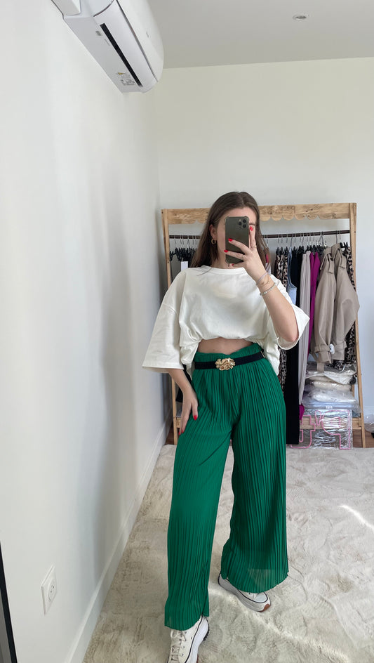 Pantalon plissé - vert