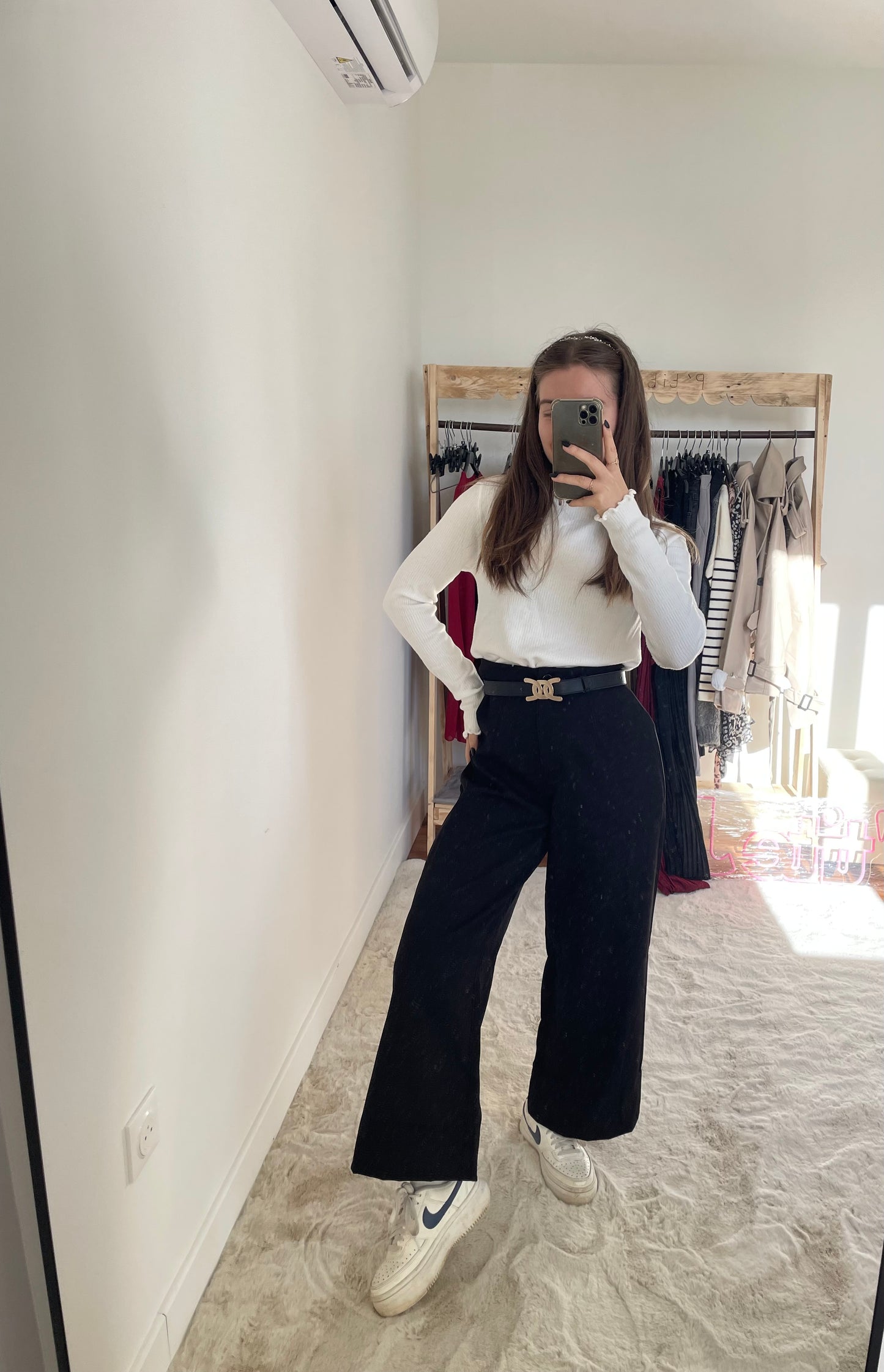 Pantalon fluide large - noir