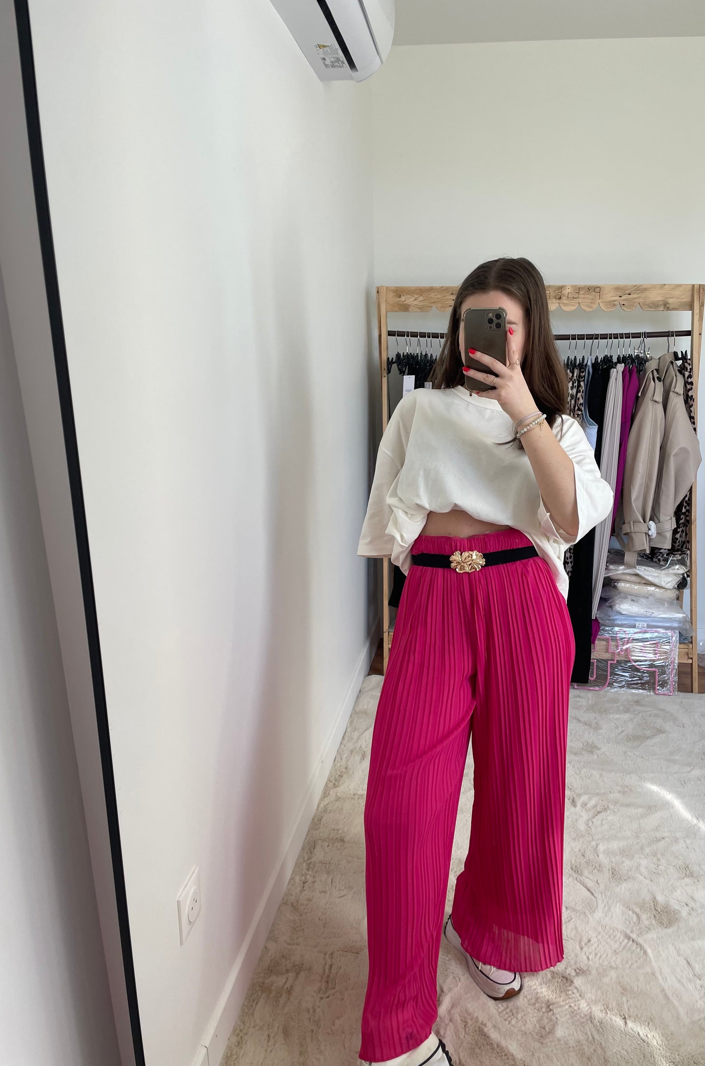 Pantalon plissé - fuchsia