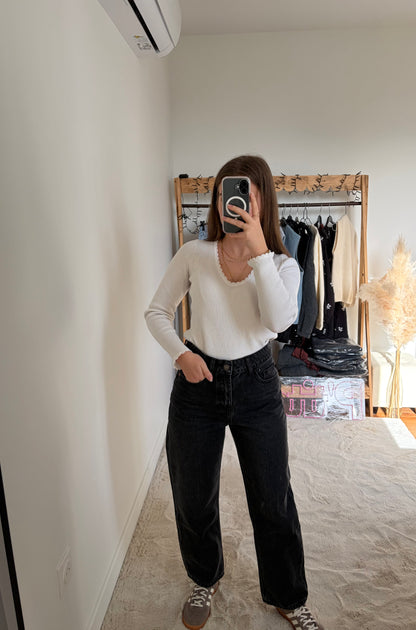 Jean Mom-Fit Boyfriend - gris anthracite