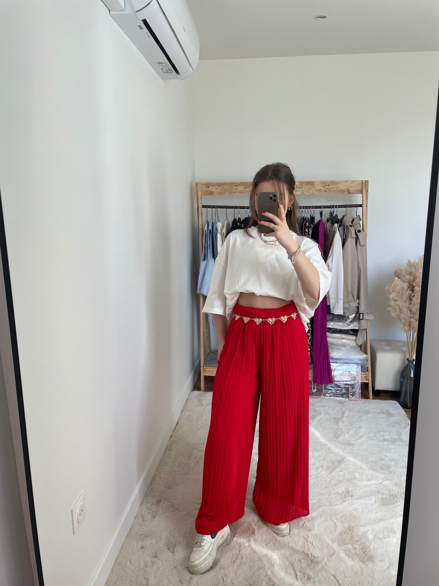 Pantalon plissé - rouge