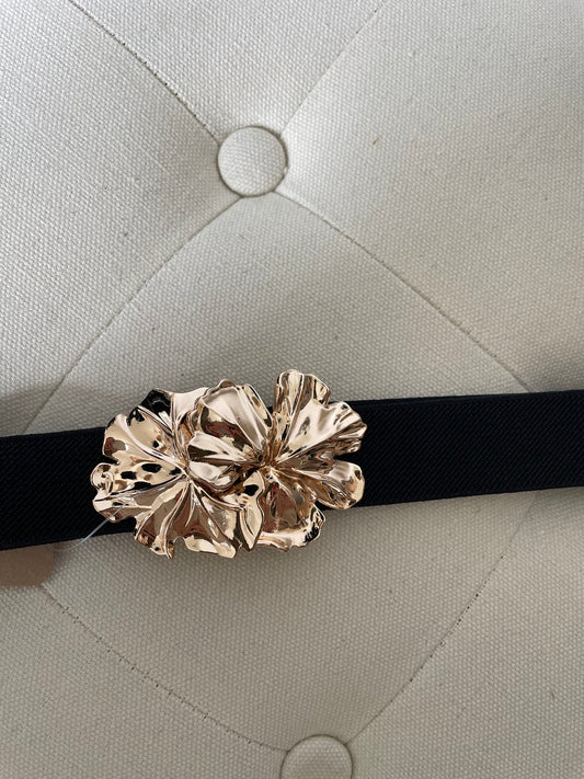 Ceinture fleur - noir