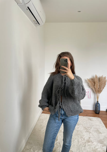 Gilet ample à noeuds - Gris