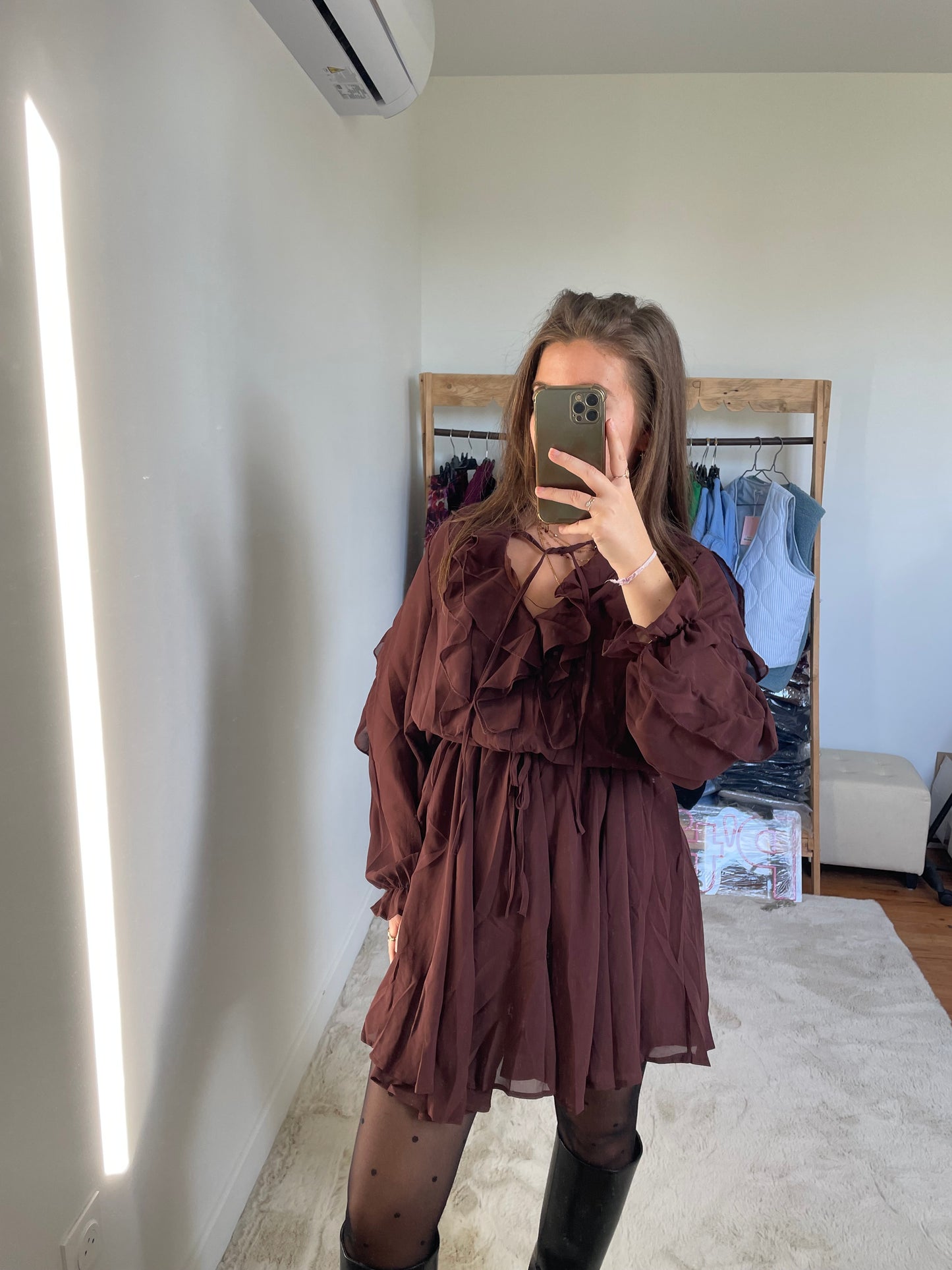 Robe à volants - Chocolat