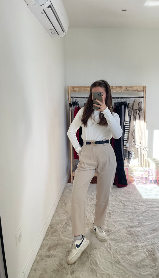 Pantalon droit - beige