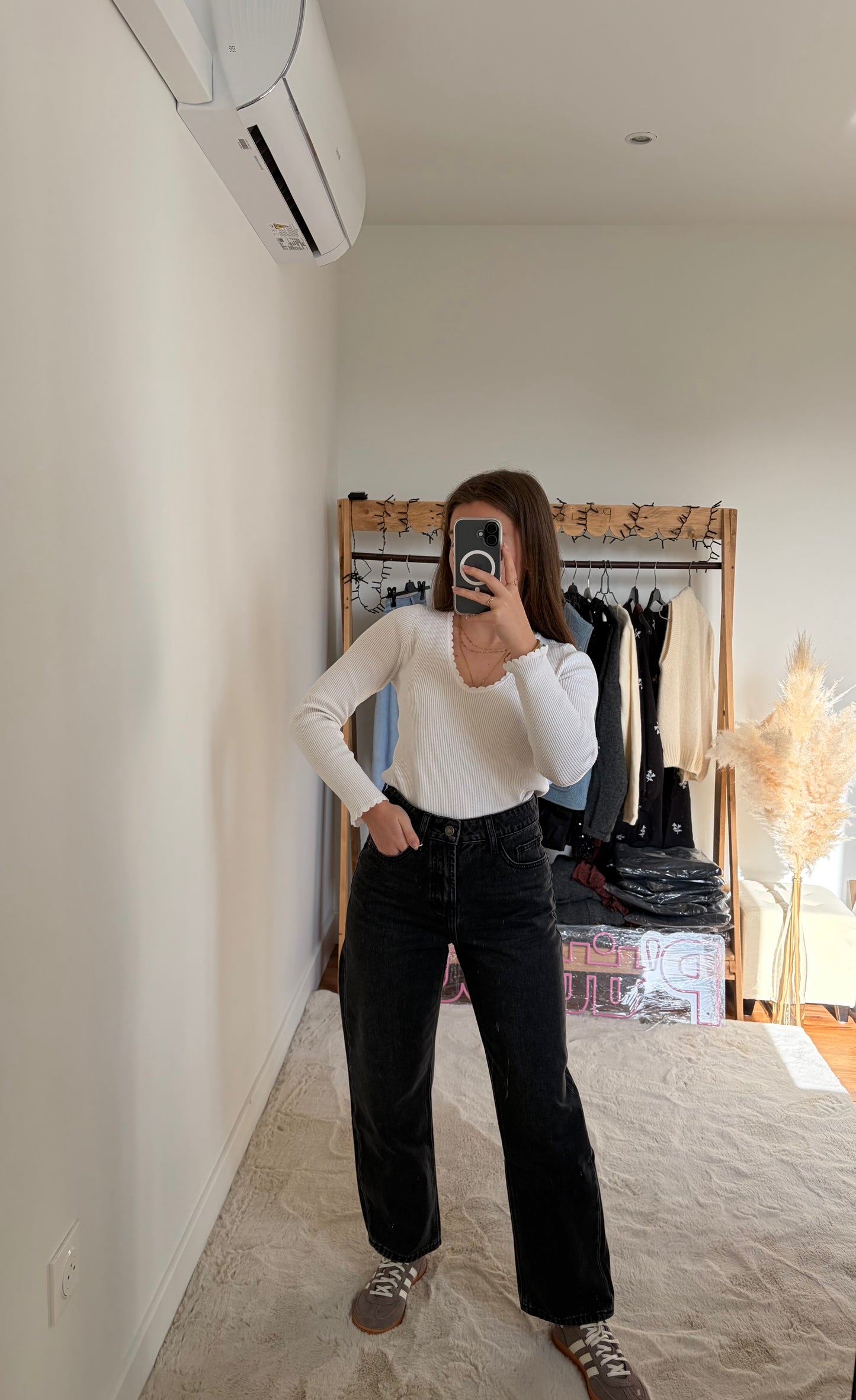 Jean Mom-Fit Boyfriend - gris anthracite