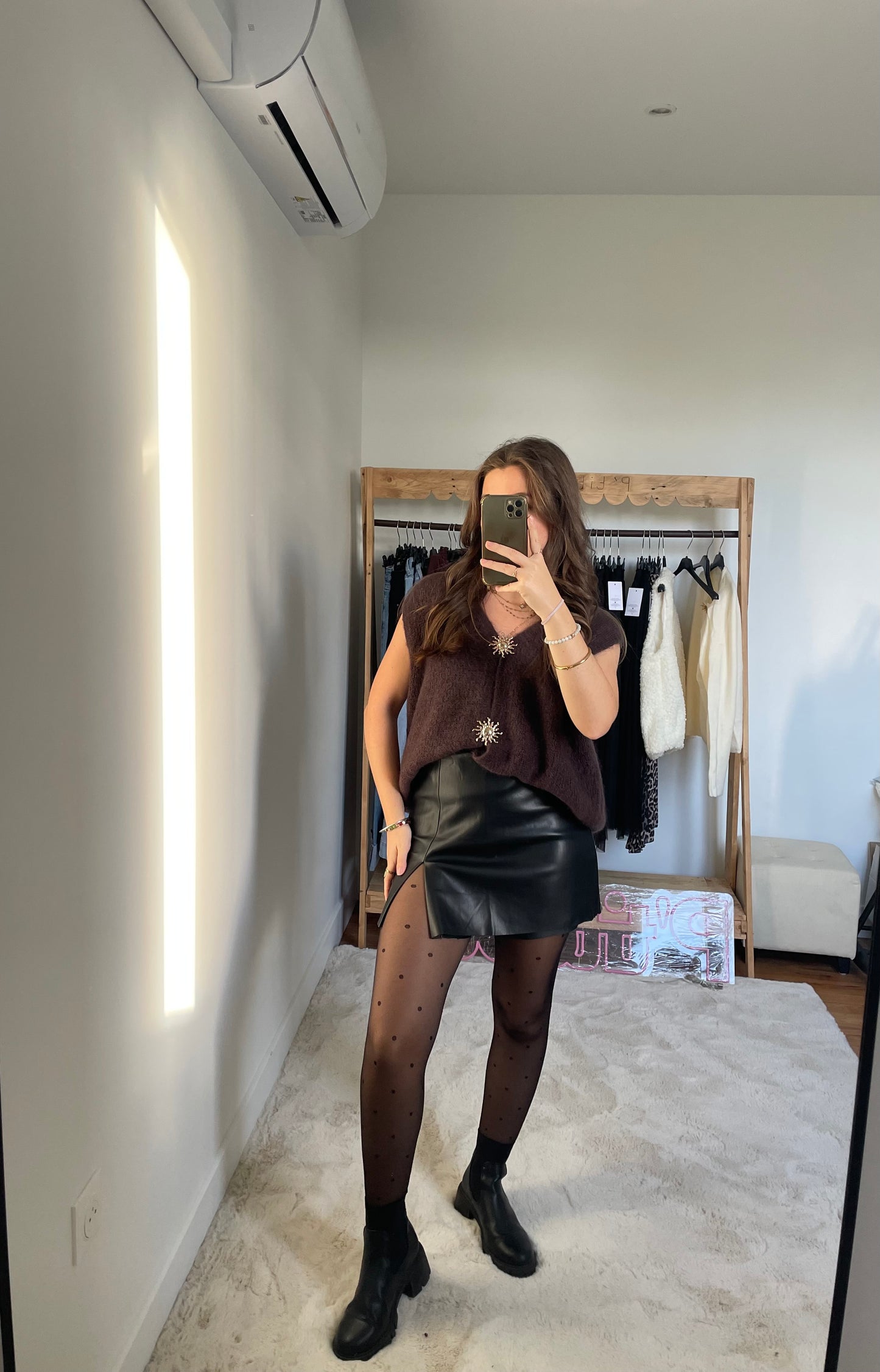 Jupe-short - effet similicuir