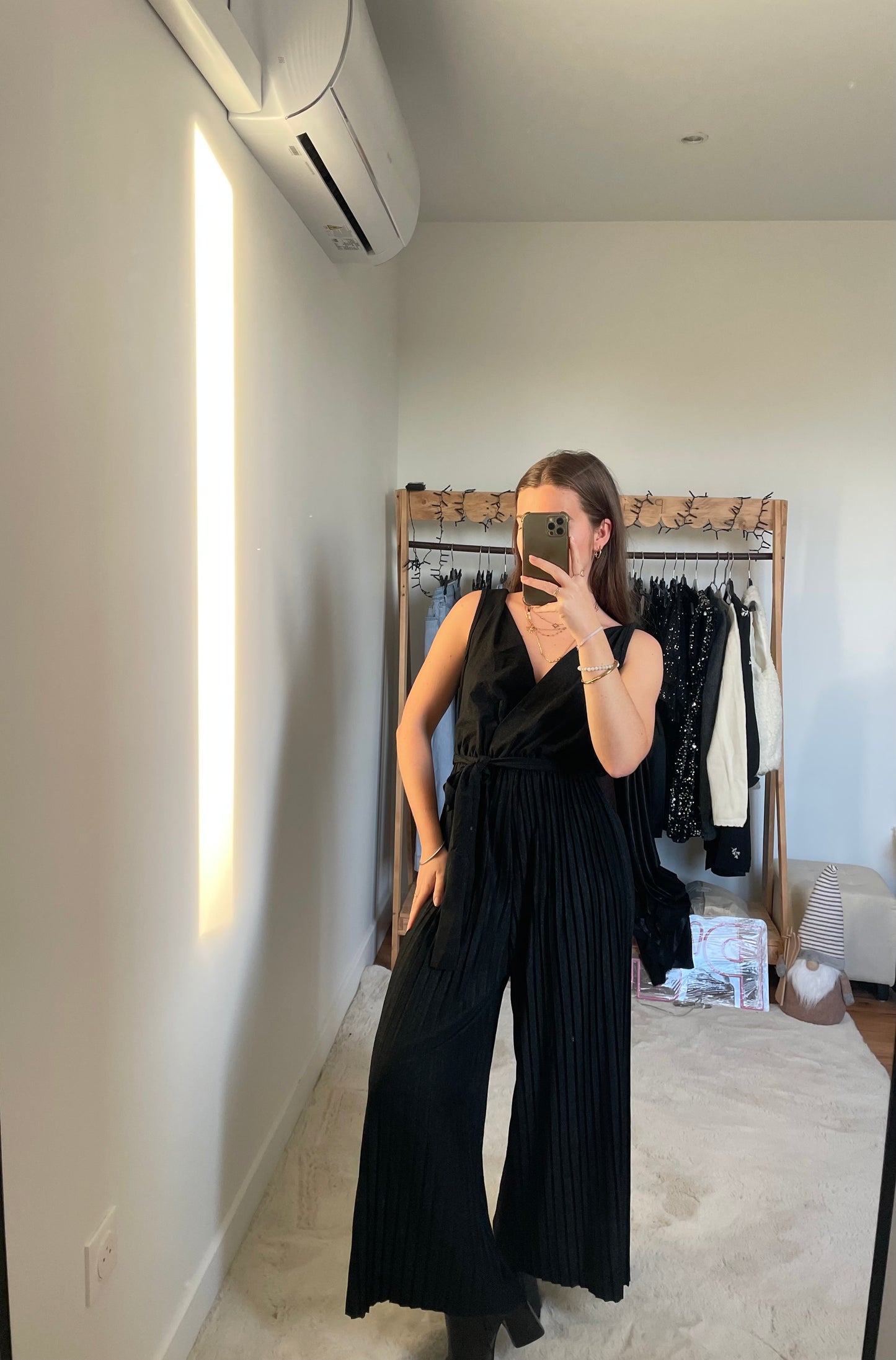 Combi-pantalon à paillettes - Noir