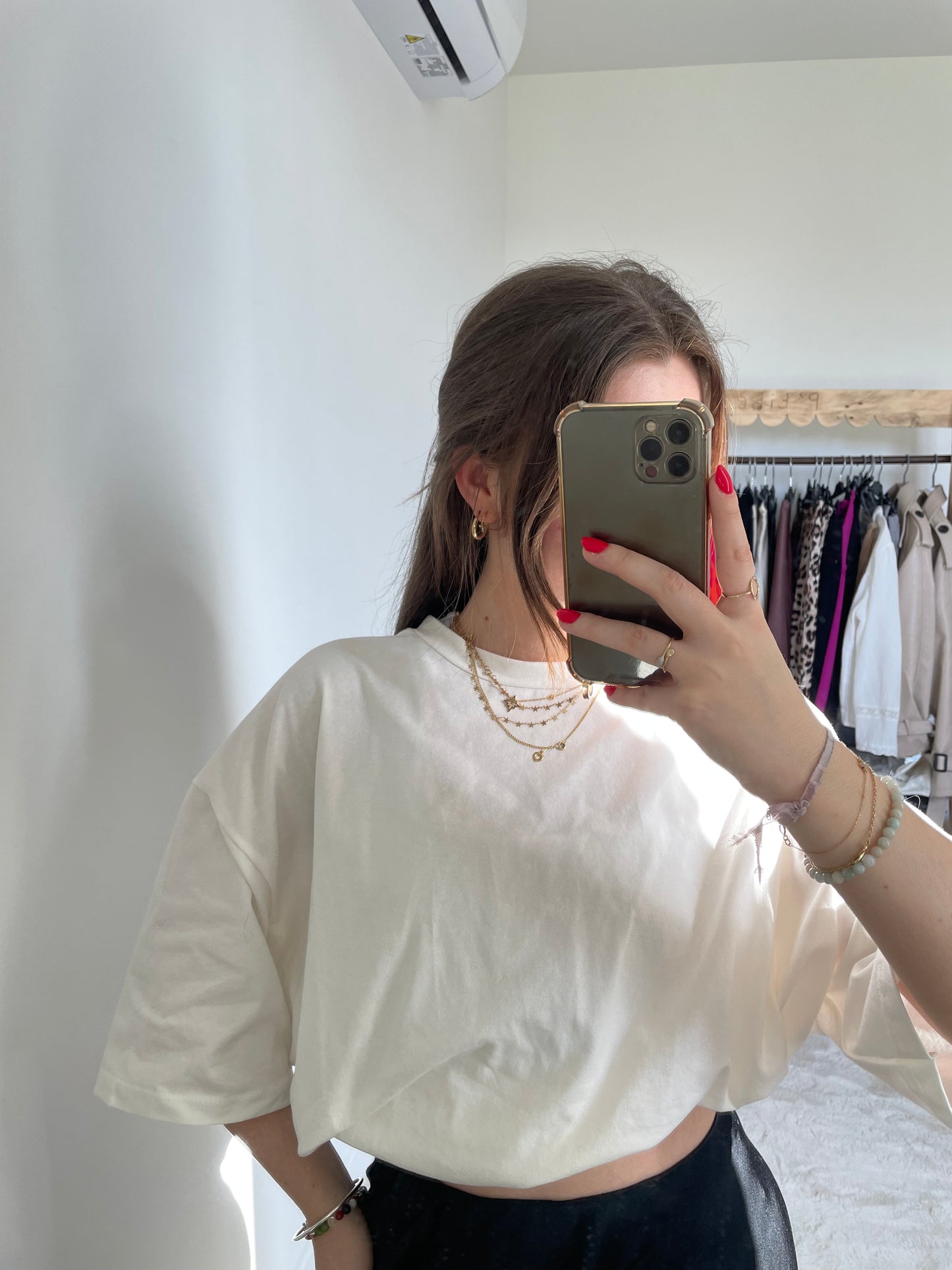 T-shirt oversize - blanc cassé