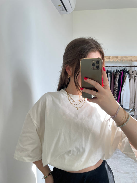 T-shirt oversize - blanc cassé