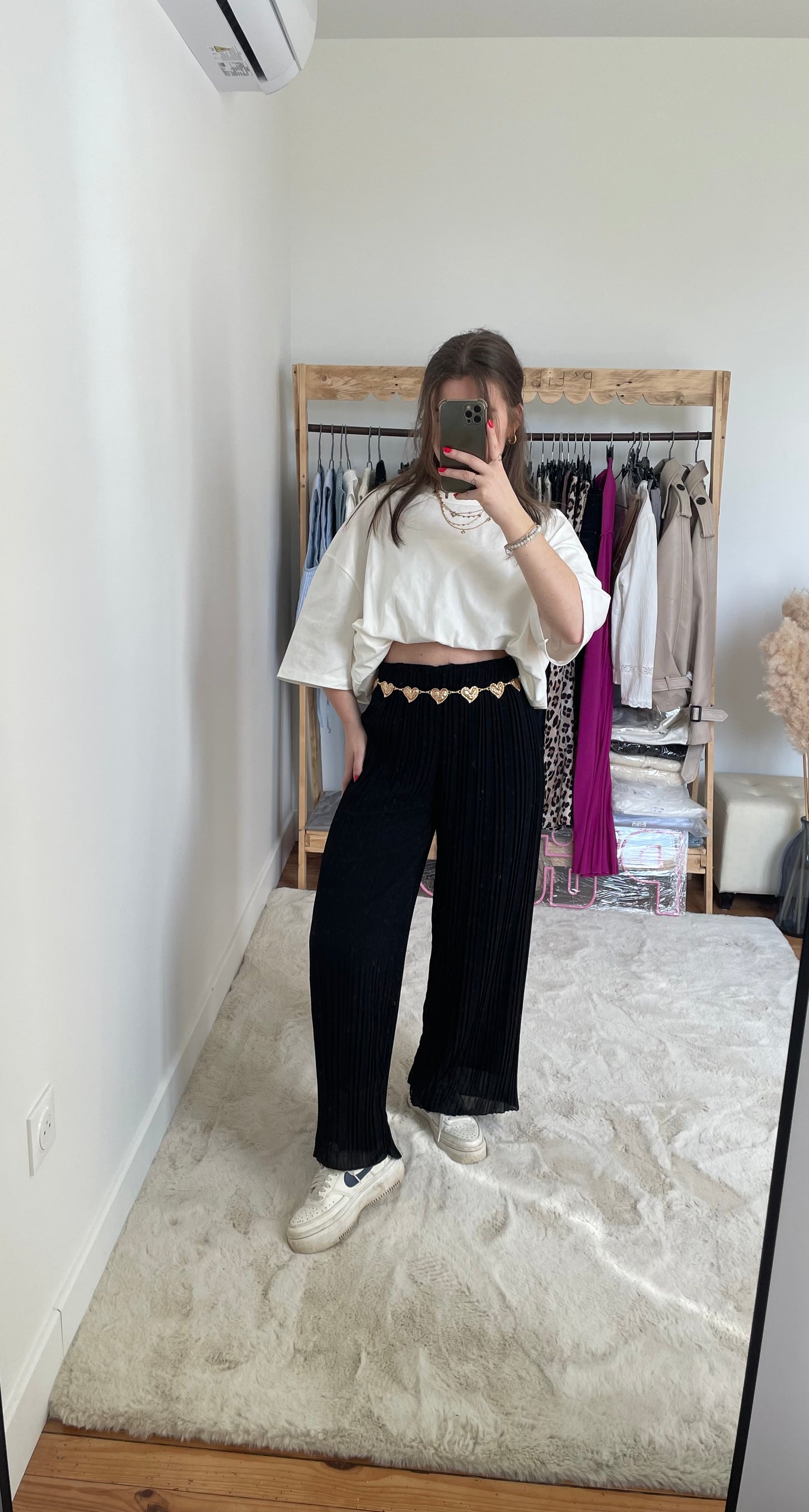 Pantalon plissé - noir