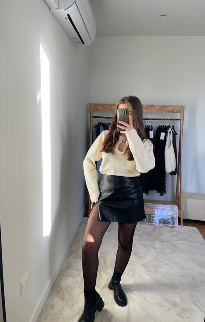 Jupe-short - effet similicuir