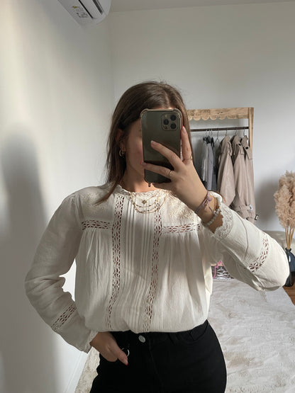 Blouse brodée - blanche