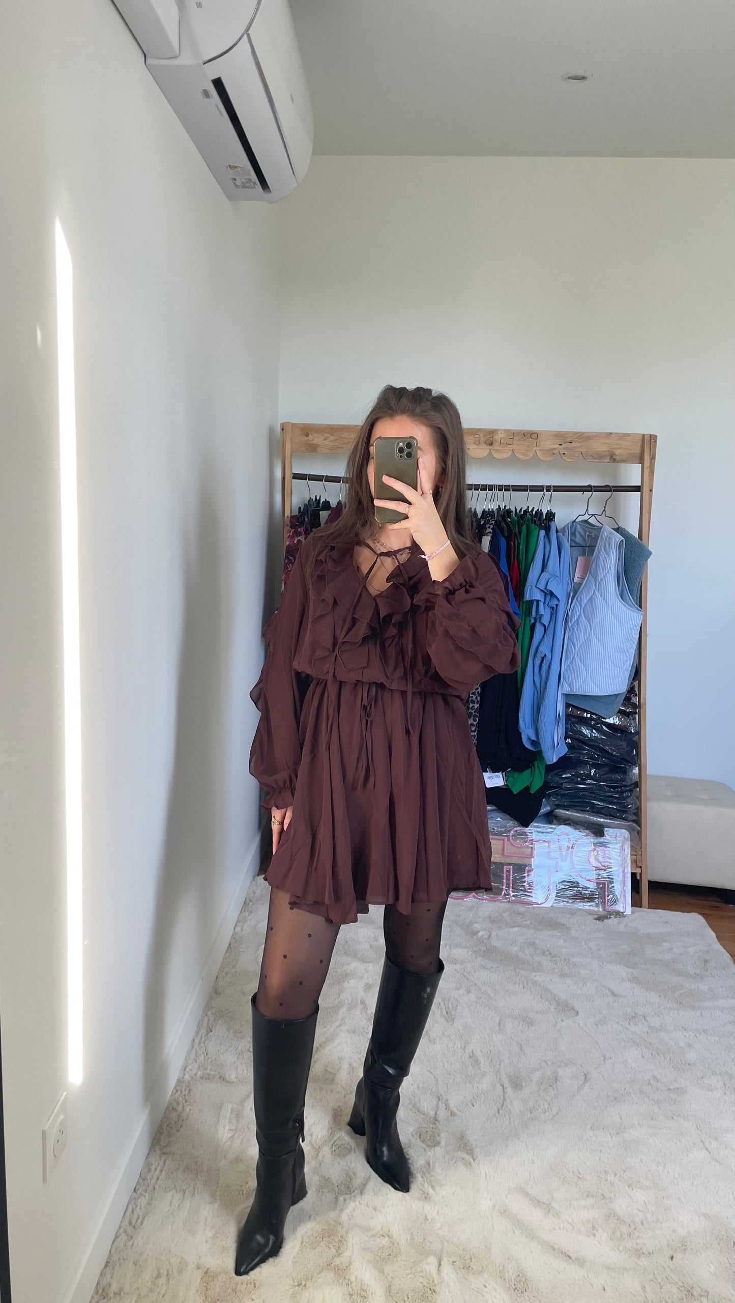 Robe à volants - Chocolat