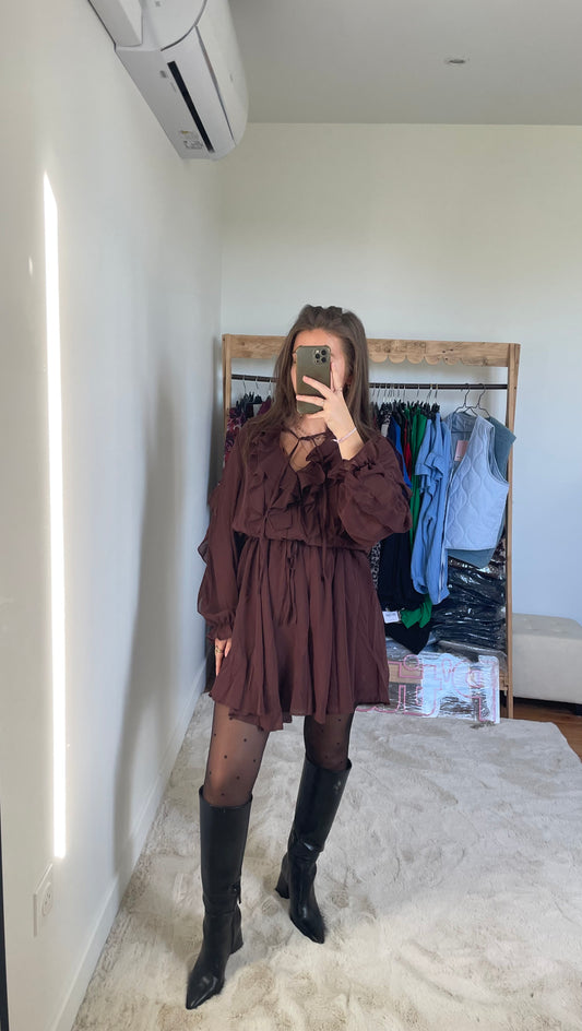 Robe à volants - Chocolat