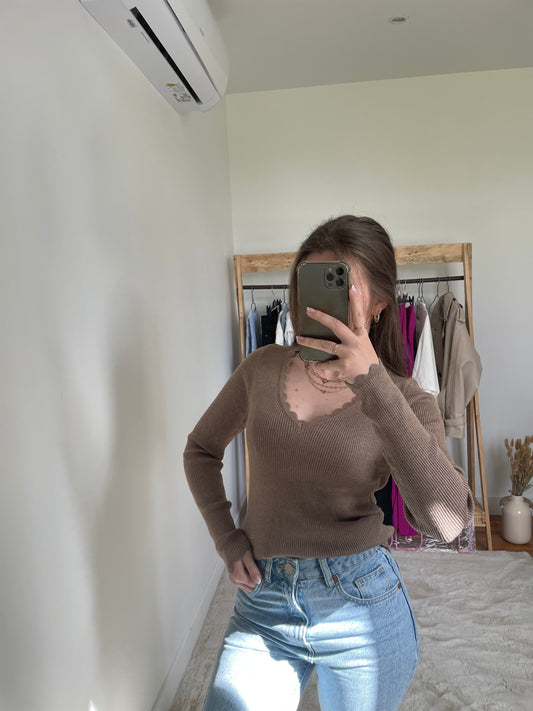 Pull taupe