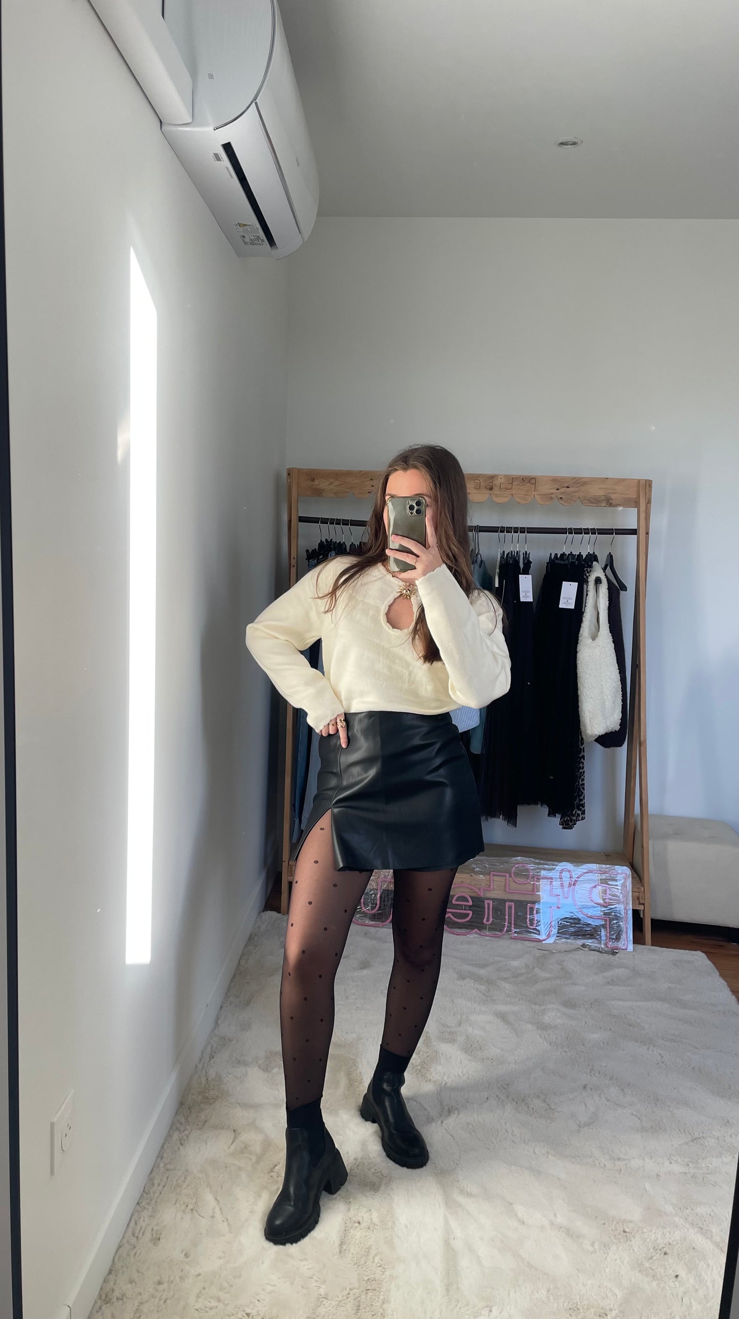 Jupe-short - effet similicuir