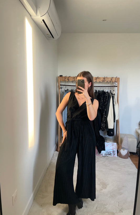 Combi-pantalon à paillettes - Noir