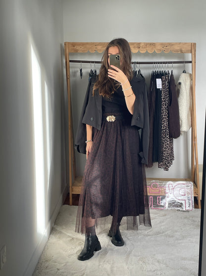 Jupe en tule - Motif léopard