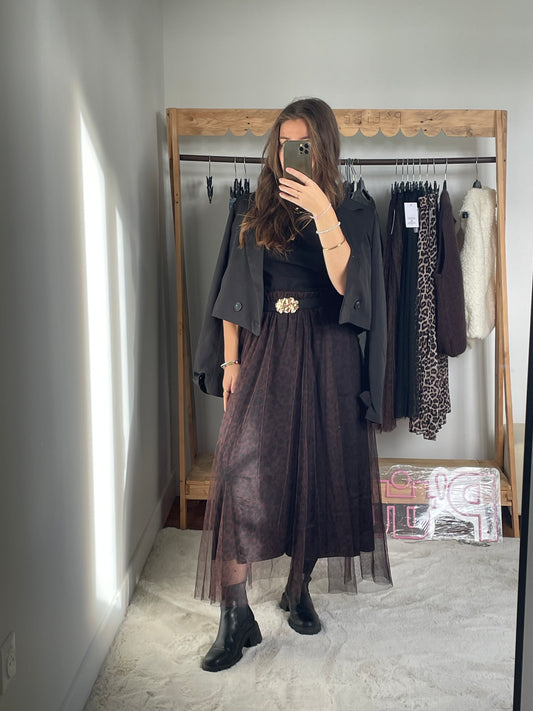 Jupe en tule - Motif léopard