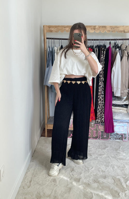 Pantalon plissé - noir