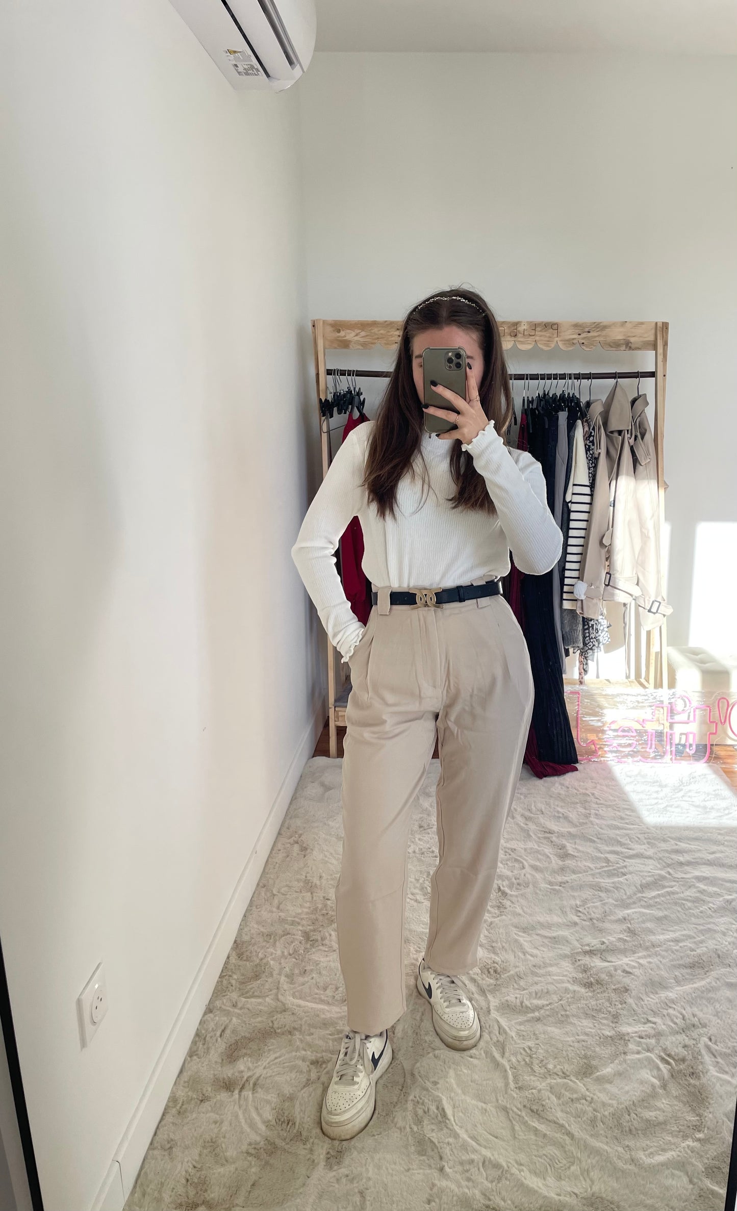 Pantalon droit - beige