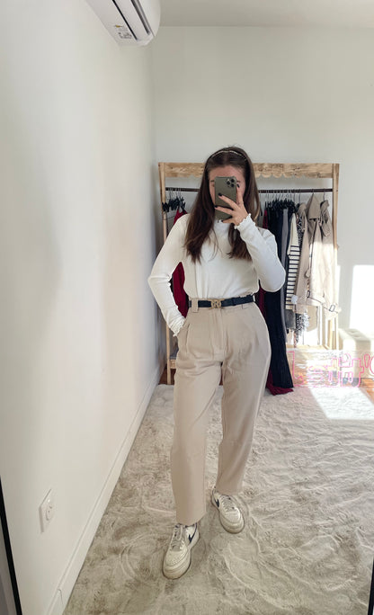 Pantalon droit - beige