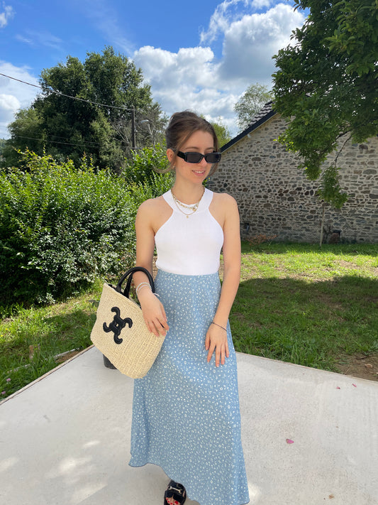 Jupe longue motif fleurs